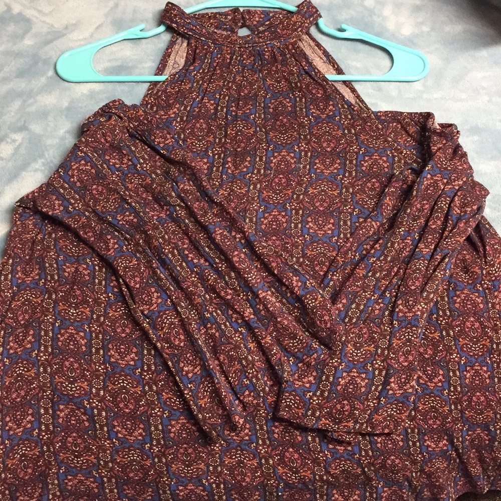 Boho Print Long Sleeve Blouse
